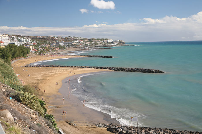 Gran Canaria, Dünen Maspalomas, Blick auf den Strand Playa del Ingles - mittelmeer-reise-und-meer.de