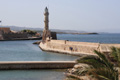 Leuchtturm am Ende der Mole, Hafen Chania, Chania, Kreta