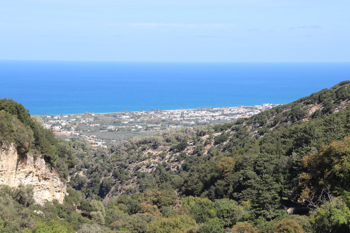 Kreta, Myli-Schlucht, “Trailhead Nord“, Blick auf Rethymno, Platania - mittelmeer-reise-und-meer.de