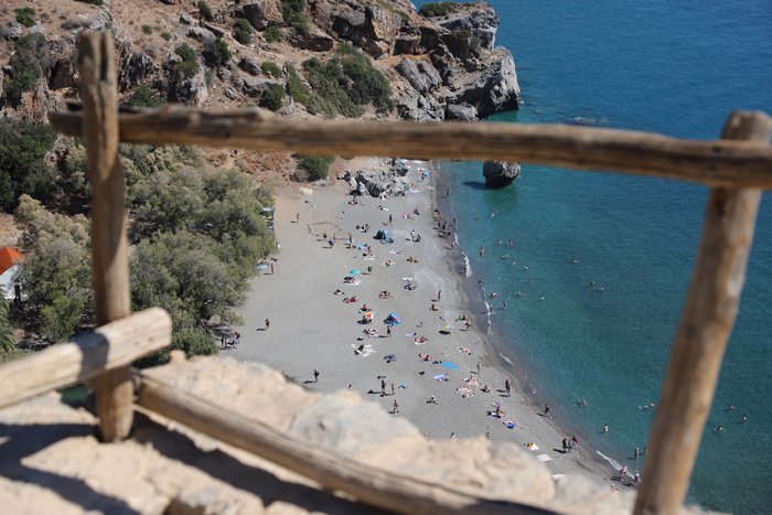 Kreta, Preveli Beach, Blick von Aussichtspunkt Preveli-Beach - mittelmeer-reise-und-meer.de