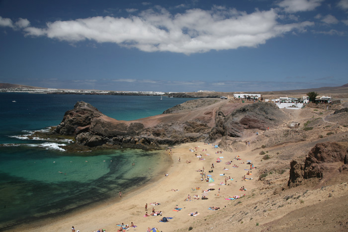 Lanzarote, Papagayo Strände, Playa Papagayo, Blick Playa Blanca - mittelmeer-reise-und-meer.de